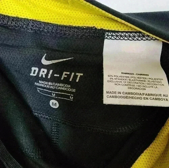 Size Medium Nike Dri-Fit Livestrong Capri's Black / Yellow Logo - Picture 3 of 6